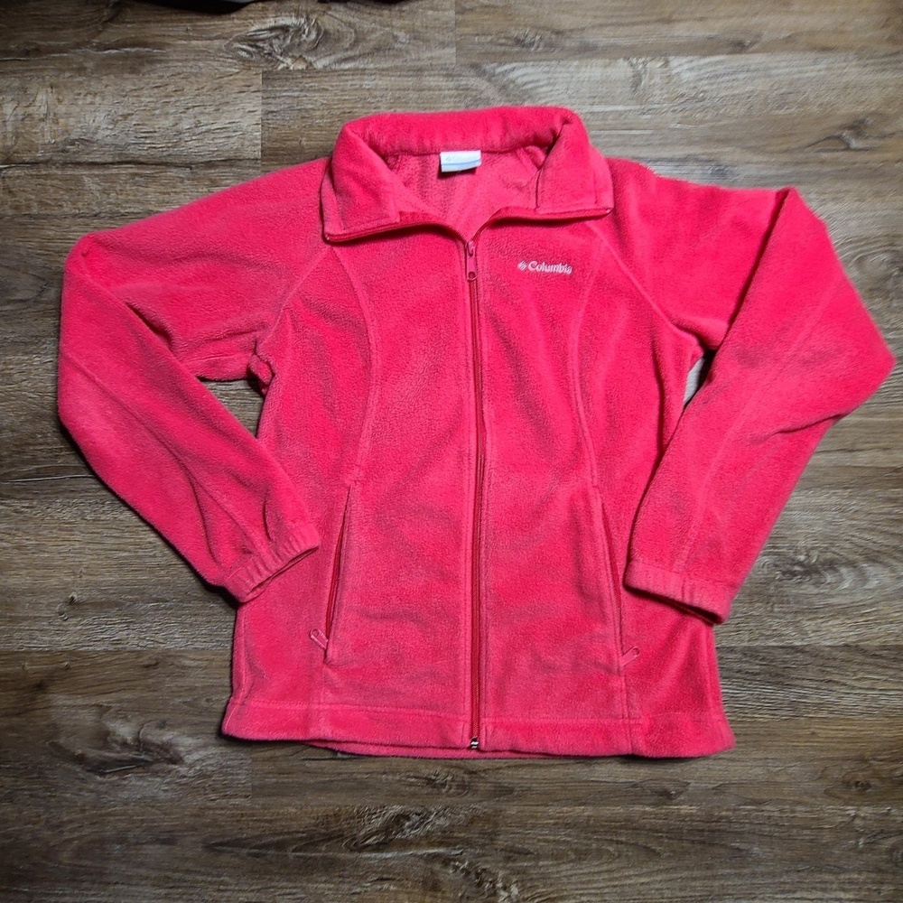 Columbia Women's Fleece Jacket Pink Full Zip Size Small S Soft Warm Layer‎